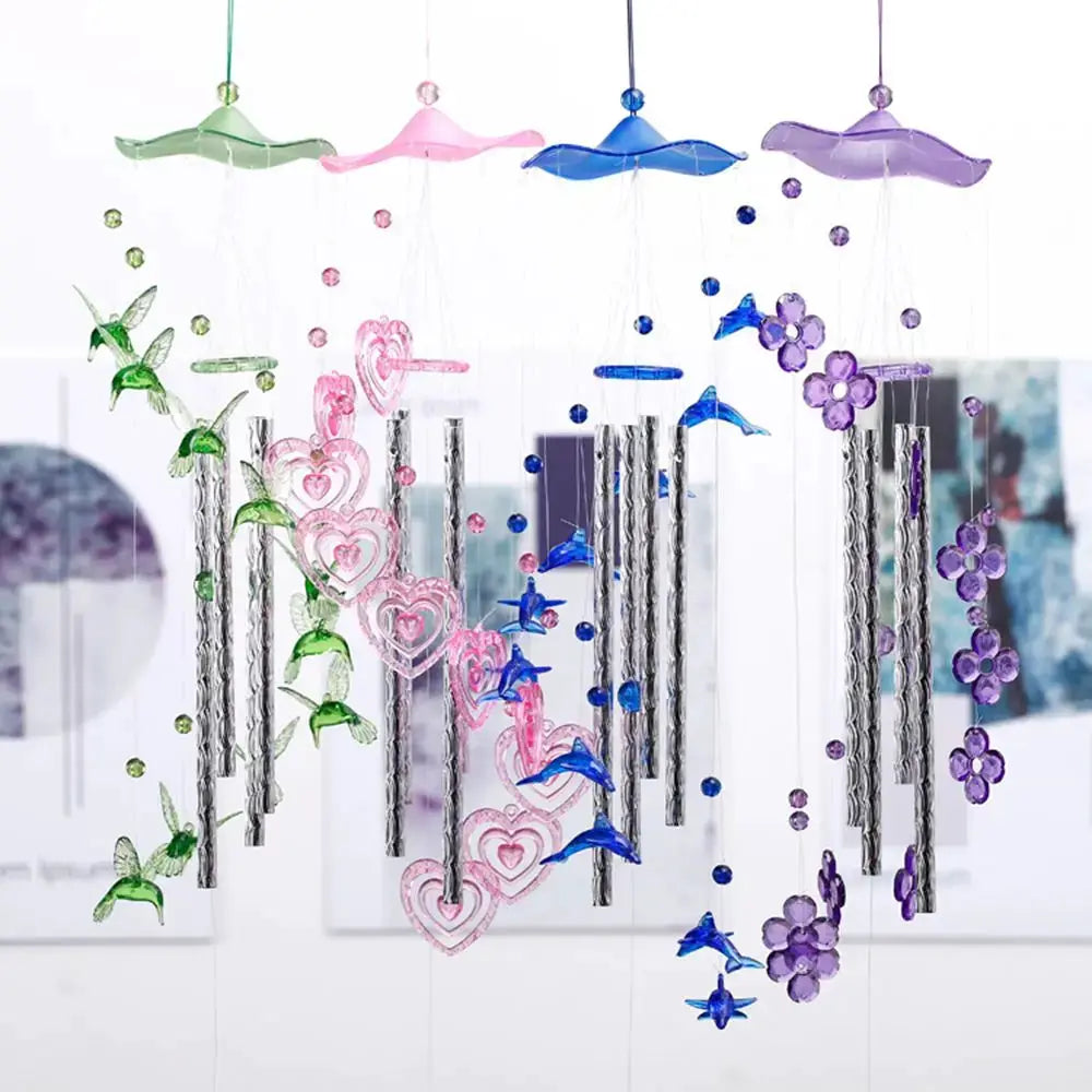 Creative Dolphin Love Wind Chimes Hanging Pendant Ornament Handmade Crafts Gift Indoor Outdoor Garden Decor from PriceLows™