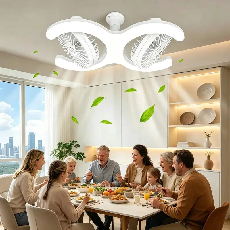 Ceiling Fan With Lights | Double Head | Remote Included | E27 Socket