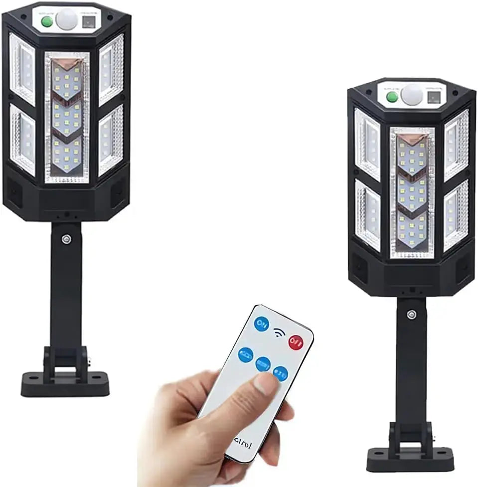 LED solar wall light, IP65 waterproof solar floodlight, with remote control, suitable for gardens, patios, and parking lots. from PriceLows™