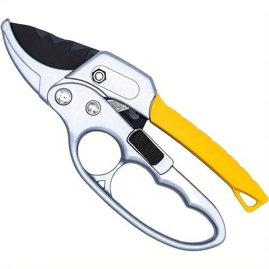 8" Durable Professional Ratchet Garden Pruning Shears - 3-Stage Anvil Design for 5X More Cutting Power, Ideal for Weak Hands from PriceLows™