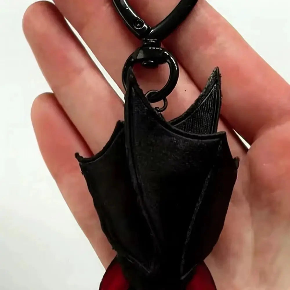Plush Bat Keychain | Gothic Black Design | Halloween Bag Charm | Unisex