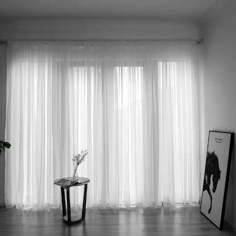 100x200cm 1PC Solid Color Sheer Curtain For Living Room Window String Curtains Bedroom Drape Panel Tulle Treatments from PriceLows™