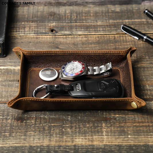 Leather Desk Tray Organizer | Leather | Cosmetics Jewelry Storage | Coffee from PriceLows™