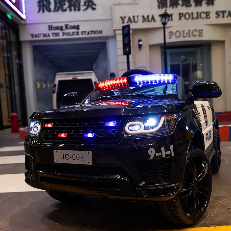 12V Load 30KG Big Size With Remote Control Children's Electric Four-wheel Rechargale Double drive Toy Battery Police Music Car from PriceLows™