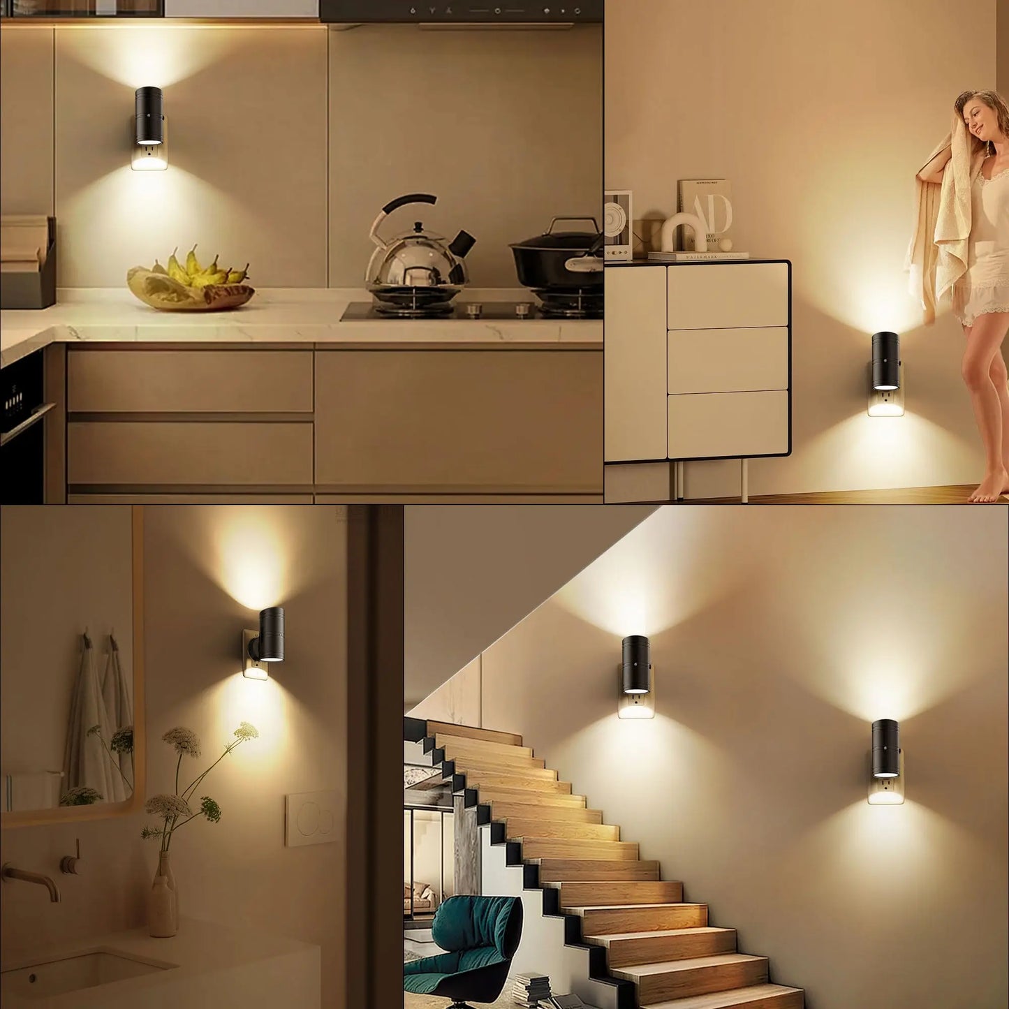 LED Night Light Plug-in | Sensor | Dimmable | Black