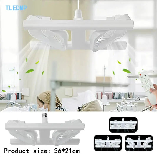 LED Ceiling Fan Light | 60W Double Head | E27 Socket | Remote Control