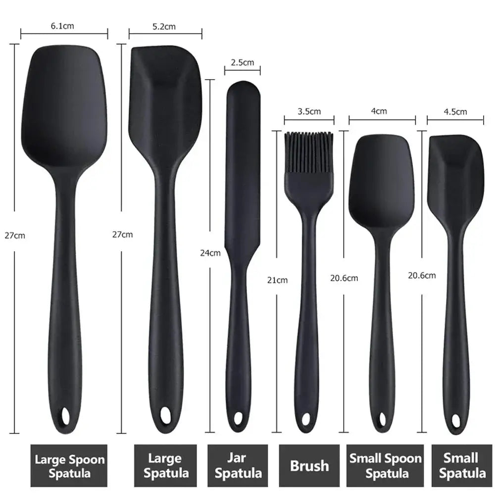 Silicone Spatula Set | Food Grade Silicone | Heat Resistant | 6 Piece Set