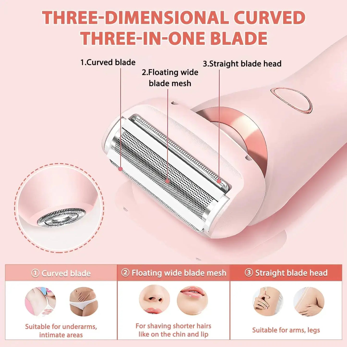 Vimyshow Electric Ladies Shaver | Waterproof 2 In 1 Trimmer | 60 Min Battery Life