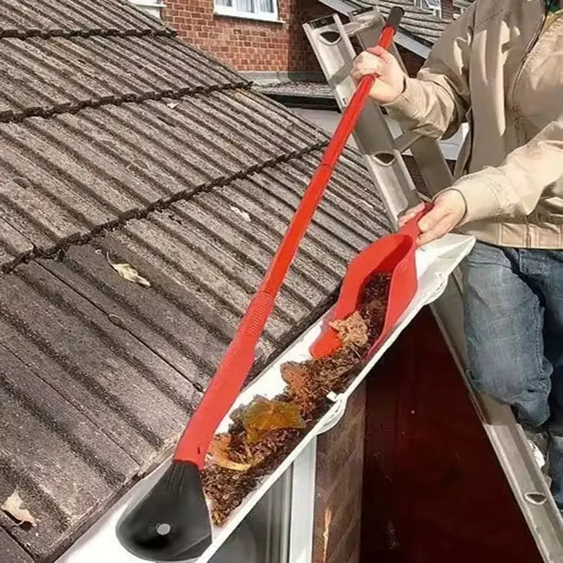 Adjustable Gutter Cleaner Tool with Leaf Scoop Durable Cleaning Kit for Downspout Maintenance Gardening Drainage Tools Set from PriceLows™