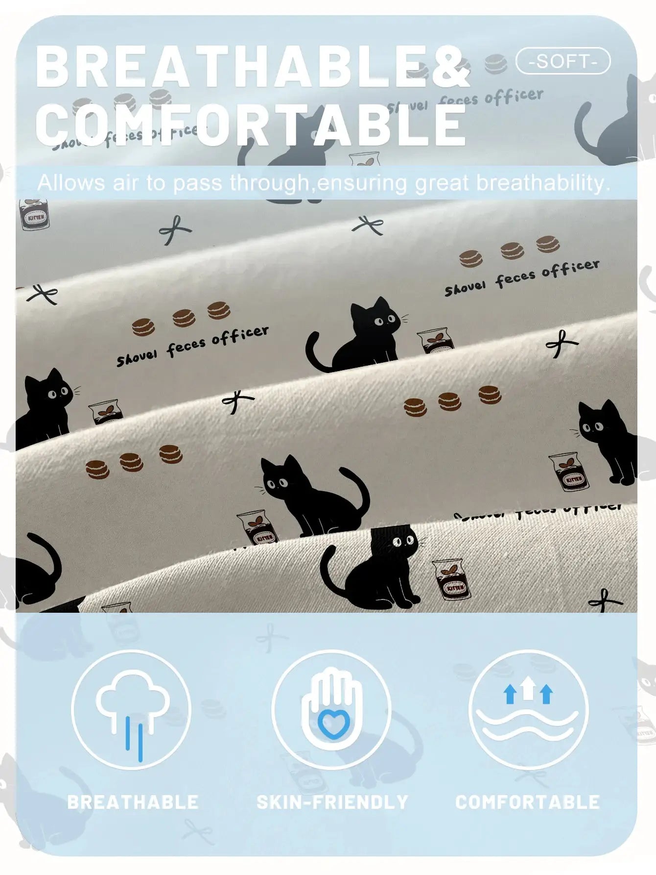 1 Cartoon Cute animal Cat printed matte Fitted Sheet, bedroom printed bed cover, bedding (excluding pillowcases) from PriceLows™