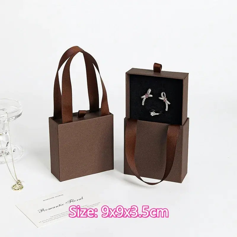 Paper Pull-Out Drawer Jewelry Box Handheld Jewelry Packaging Box Wearing Armor Ring Earring Necklace Storage Gift Box from PriceLows™