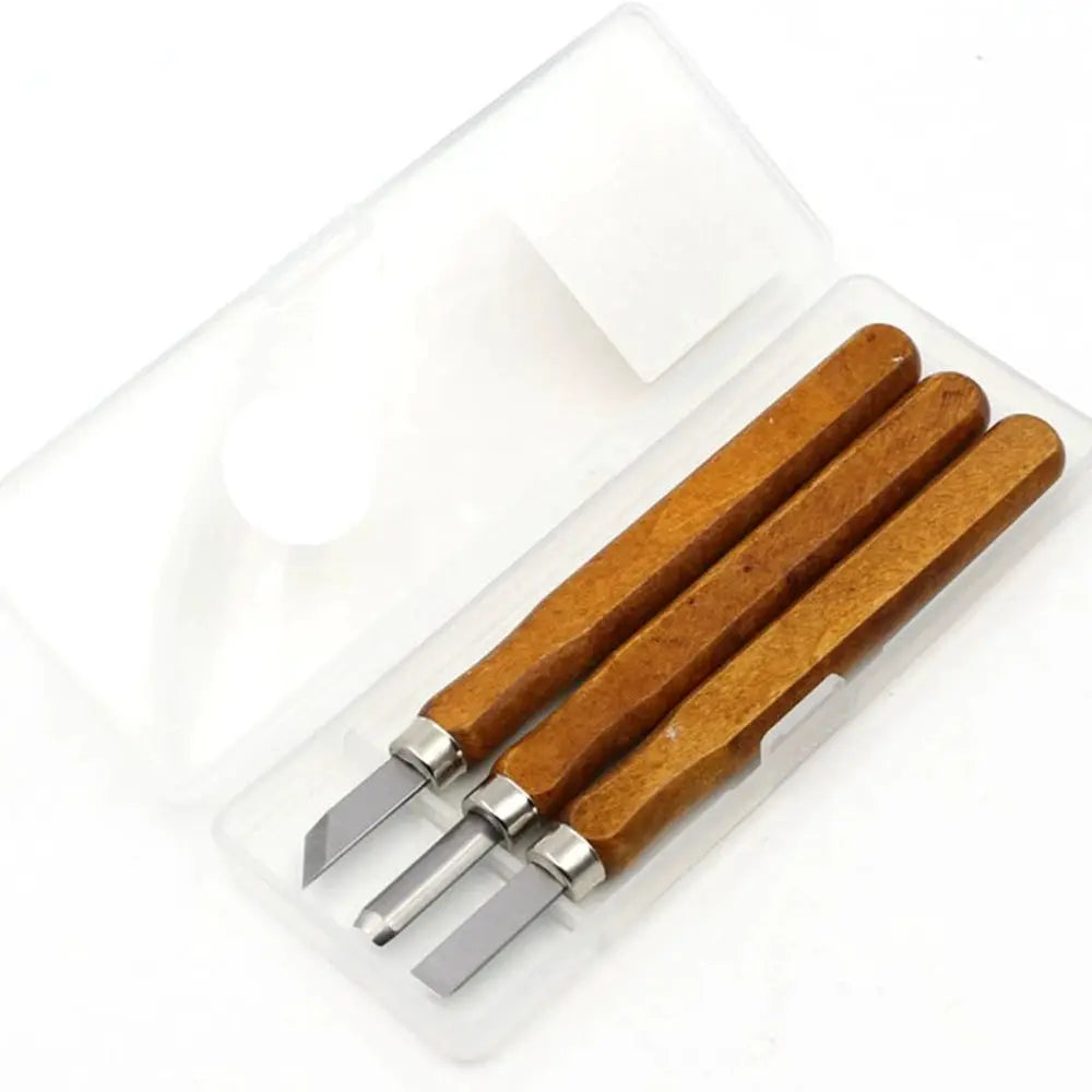3pcs Wood Carving Chisels Knife For Basic Woodcut Working DIY Tools and Detailed Hand Tools /Imitation mahogany W/ box from PriceLows™