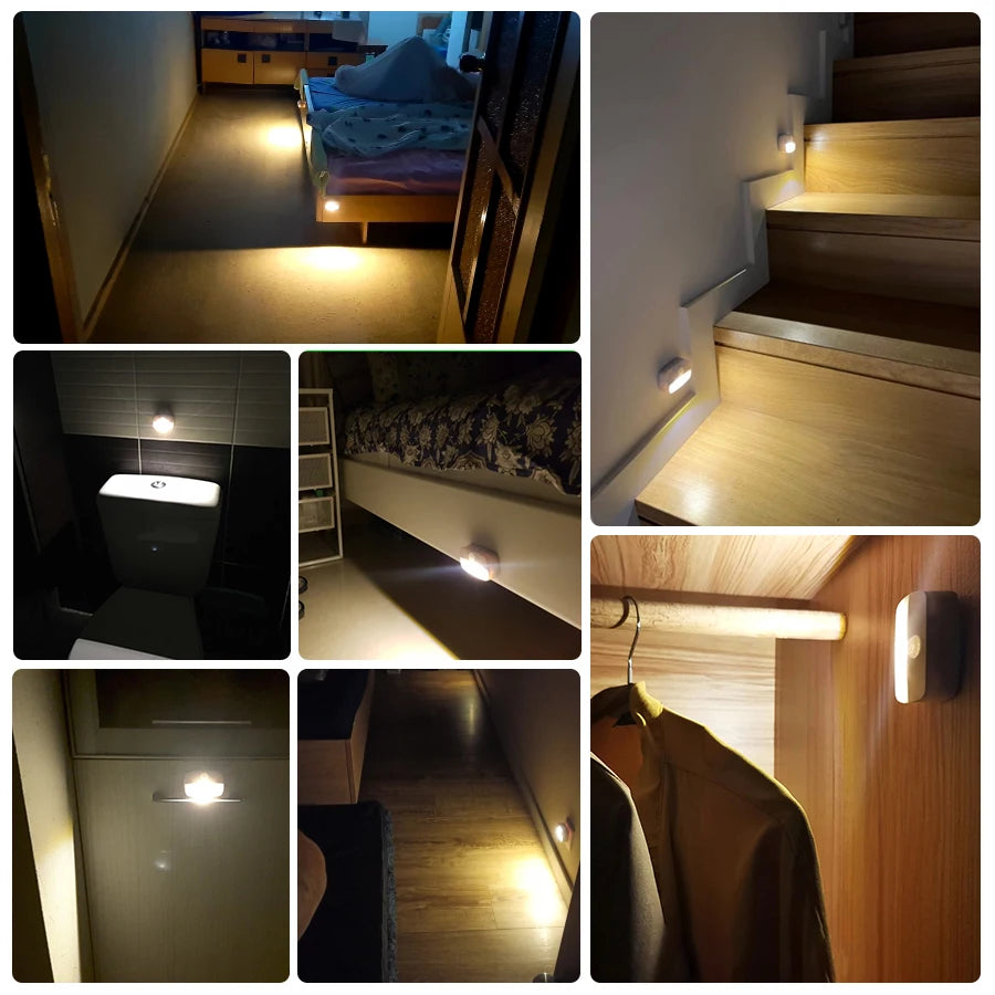 Motion Sensor Night Light | Battery Operated | LED Bulbs | Hallway Stair
