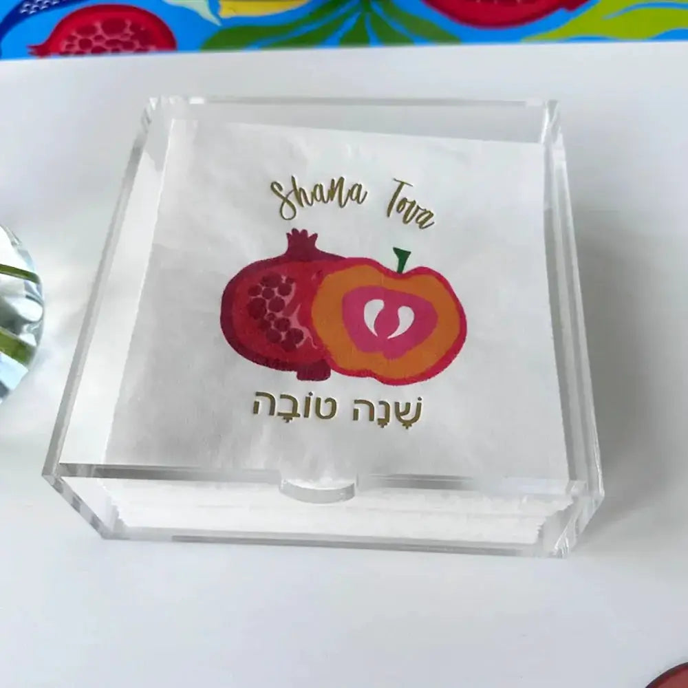 Cocktail Napkins | Rosh Hashanah Theme | Premium Cloth | 40 Pack