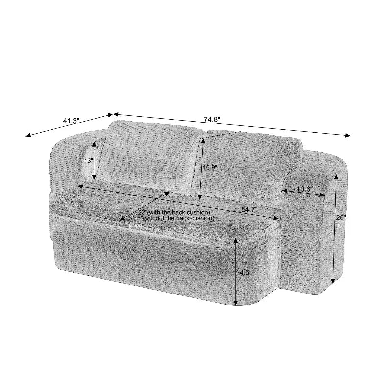 Convertible Sleeper Sofa | Modern Folding Futon | Wood Frame | Width Under 2m
