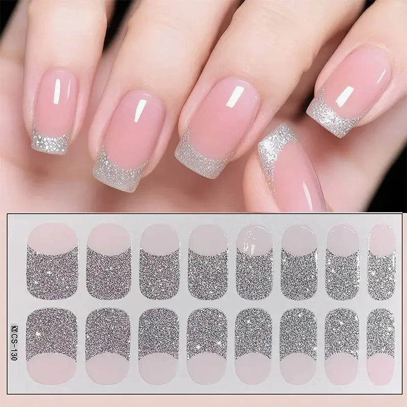Full Cover Nail Stickers Fashion Nail Polish Nail Decoration Sparkling Glitter Self Adhesive Manicure Designer Nail Art Sticker from PriceLows™