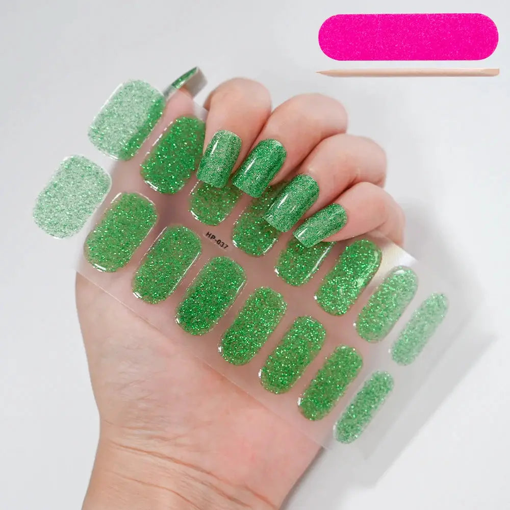 Semi Cured Wraps Fast Gel Nail Sticker Soild Nail Gel Wraps Adhesive Full Cover Gel Nail Decal UV Lamp Cured Manicure Decoration from PriceLows™