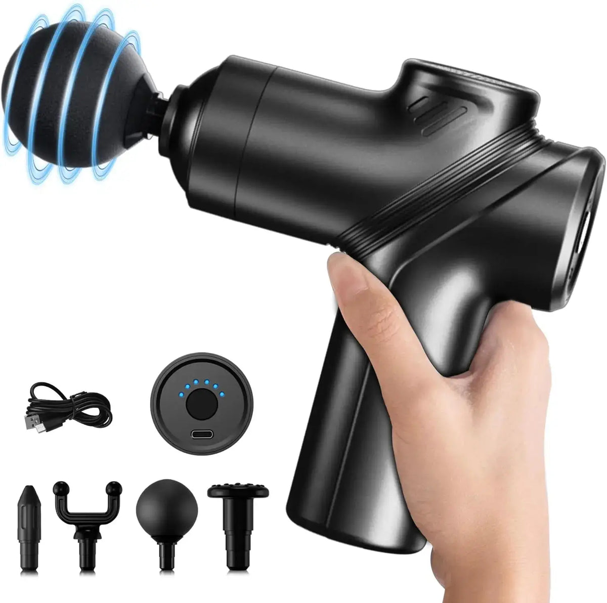 Mini Massage Gun | Brushless Motor | 4 Interchangeable Heads