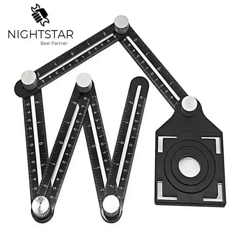 Aluminum Alloy Six-sided Measuring Instrument Template Angle Tool Mechanism Universal Fold Ruler Professional Decoration Tools from PriceLows™