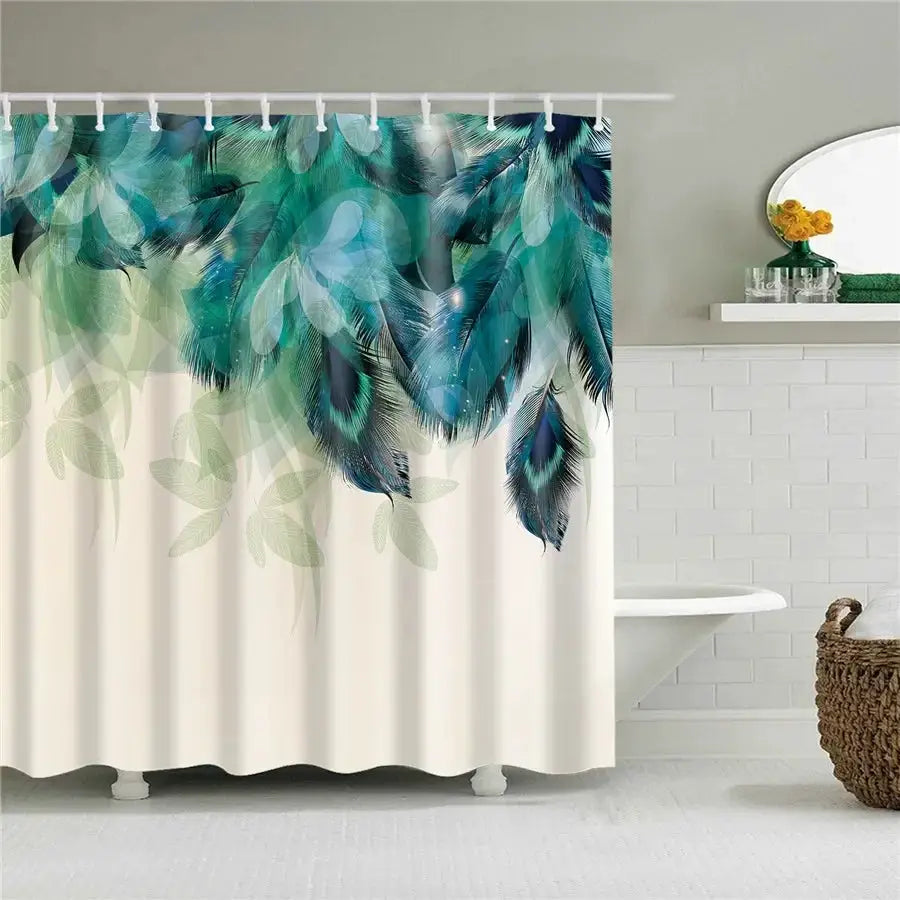 3D Flower Plum Blossom Lotus Lavender Rose Shower Curtains Bathroom Curtain Frabic Waterproof Polyester Bath Curtain with Hooks from PriceLows™