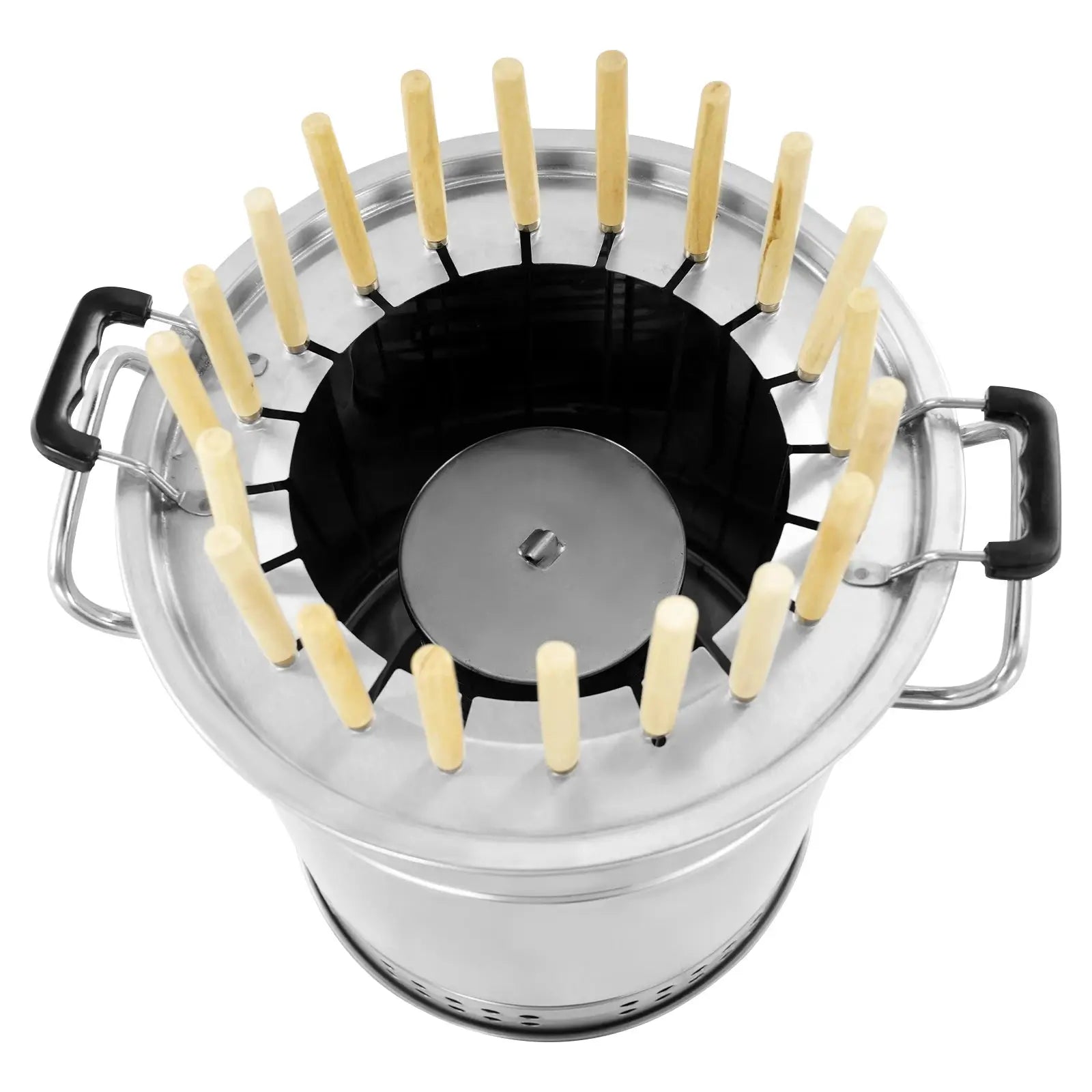 13*15in Silver Portable BBQ Charcoal Grill, Barbecue Grill, Stainless Steel Charcoal Grill with 20 Skewers for Picnics, Camping from PriceLows™