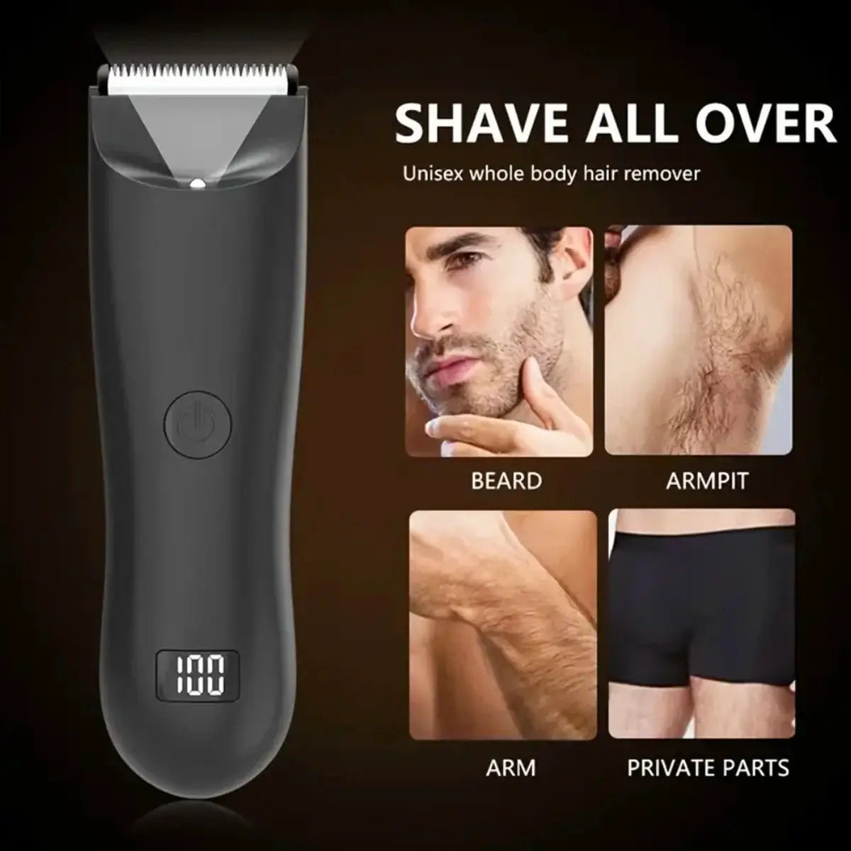 Beard Trimmer | LED Display | USB Type-C Rechargeable | 3-4 Attachments