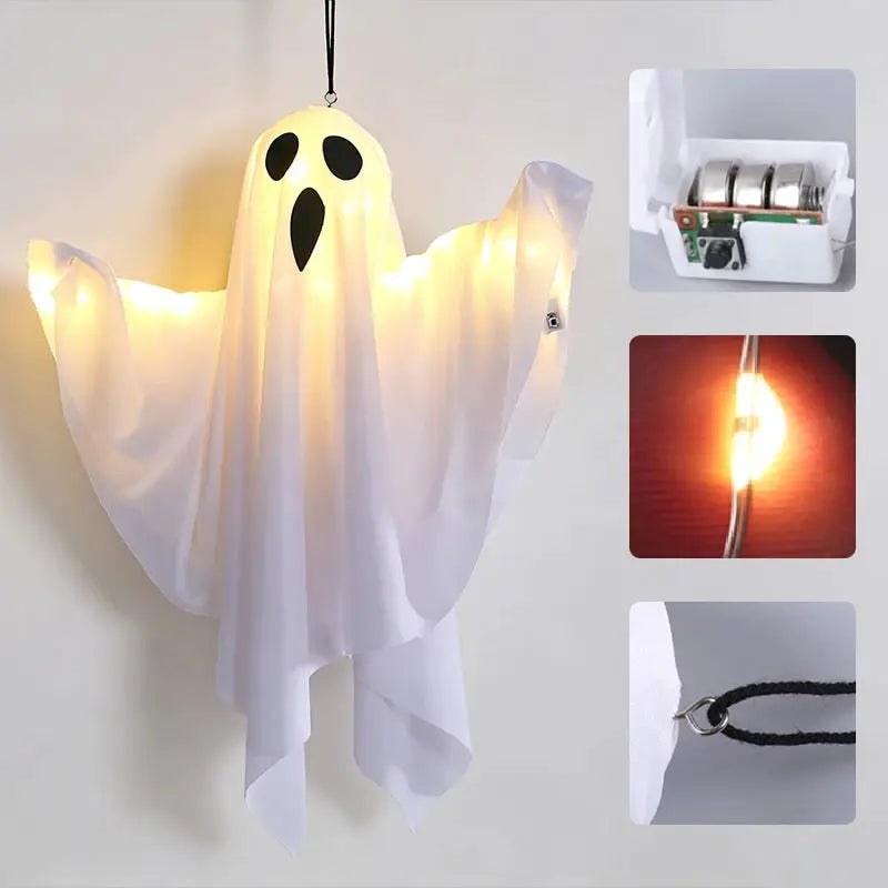 Hanging Halloween Ghost Light | Led Fabric | Battery Operated | One Size
