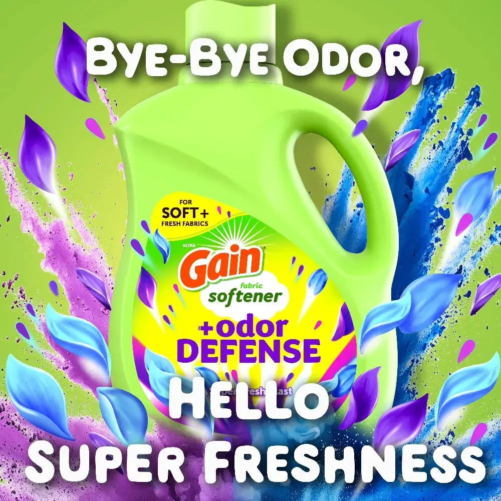 Liquid Fabric Softener | Gain Odor Defense | Super Fresh Blast | 48 Loads