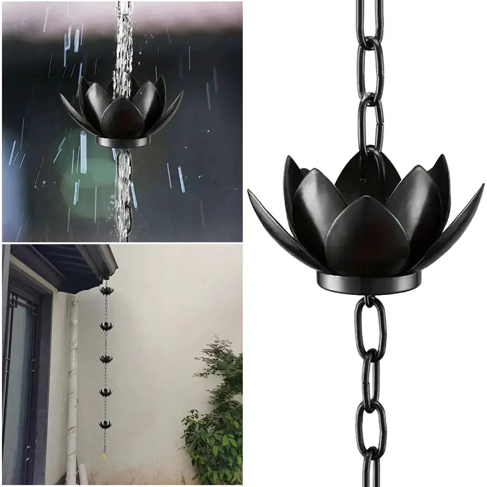 Lotus Rain Catcher Chain Decorative Rain Chain Outdoor Garden Hanging Rain Catcher Cups for Gutters Outside from PriceLows™