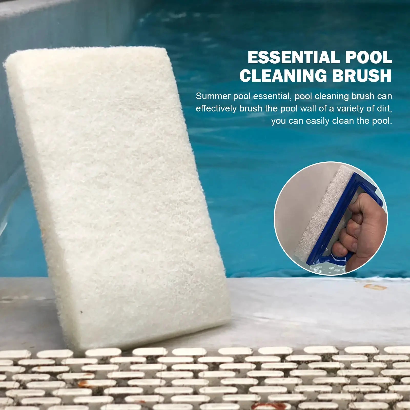 1/3Pcs Hand-Held Swimming Pool Brush with Non Slip Handle Hand Scrubbing Brush Portable Pool Cleaning Brush for Swimming Pool from PriceLows™