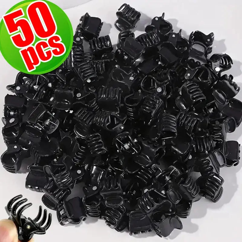 Small Hair Claw Clips | Mini Size | Black And Clear Plastic