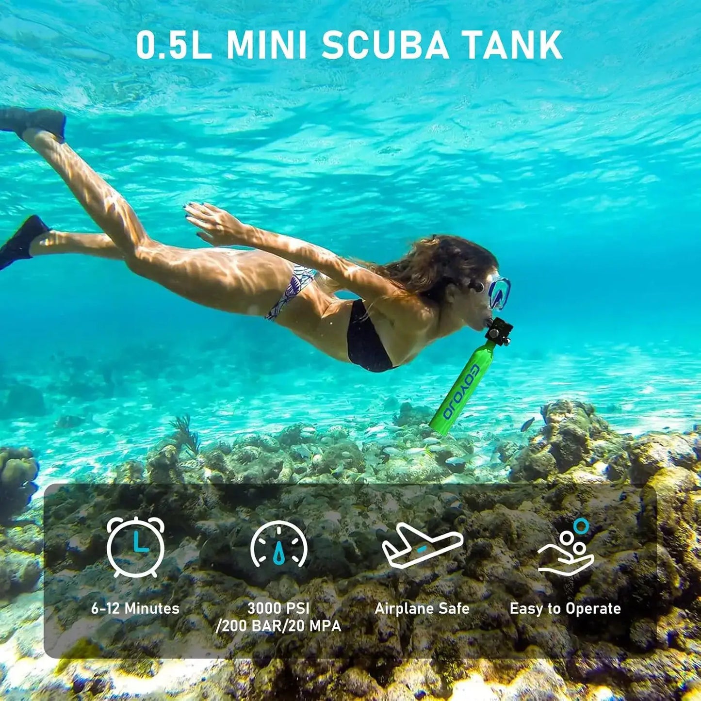 Mini Scuba Tank Kit | 2X 0.5L Tanks | 3000 PSI | With Pump