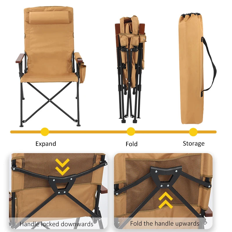 Adjustable Folding Chair | 5-Position | Pillow Armrests