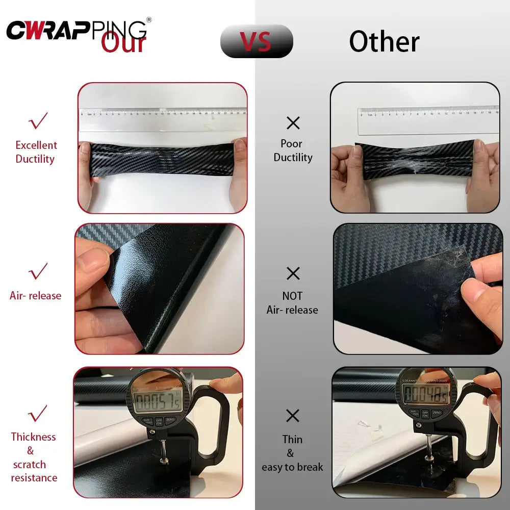 Glossy Matte Carbon Fiber Vinyl Car Wrap Films Bubble Free for Car Sticker Laptop Skin Phone Cover Motorcycle Vehicle Decal from PriceLows™