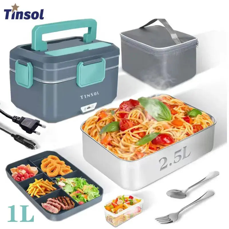 TINSOL New 3.5L Electric Lunch Box 90W Portable Food Heater Suitable for Car or Home Leak-proof Lunch Heating Microwave from PriceLows™