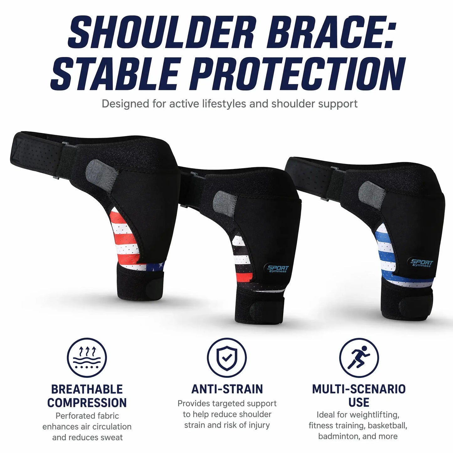 Shoulder Support Brace | Adjustable Stabilizer | Ice Pocket Breathable Neoprene