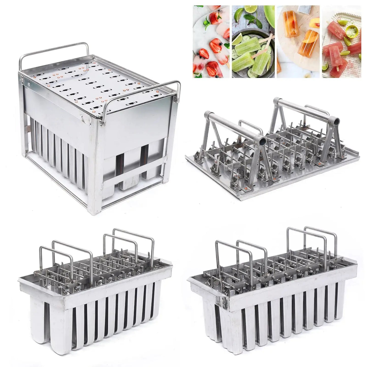 Large Capacity Ice Pop Mold for 20 Ice Cream, Food-Grade Stainless Steel, Space-Saving Design, Easy to Clean, Perfect for from PriceLows™