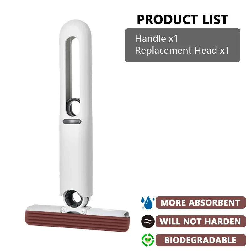 No hand washing required. Strong water absorption Mini squeezable mop with powerful folding design. Household cleaning tool. from PriceLows™