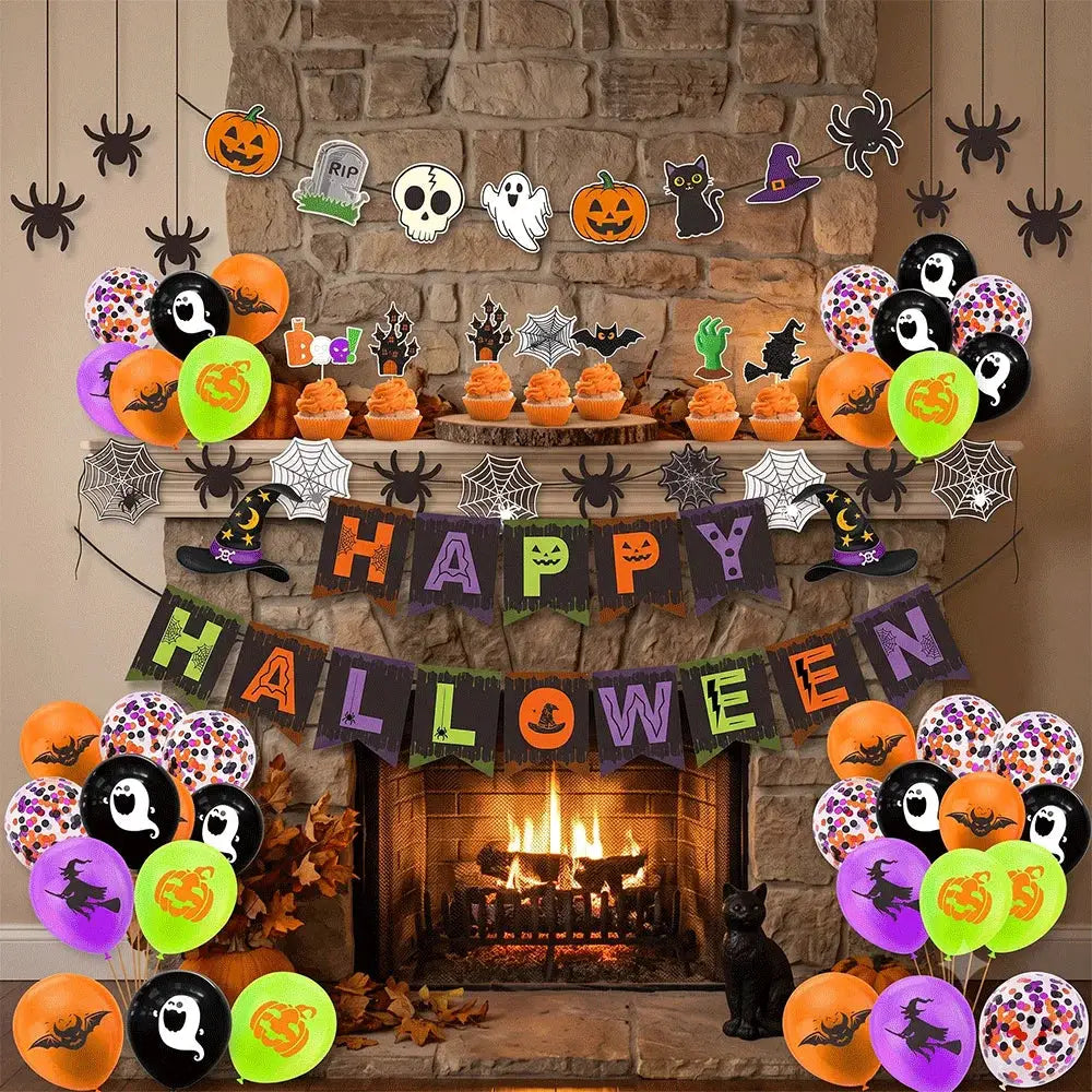 Halloween Decor Set | Paper Material | Hanging Items | Assorted Designs