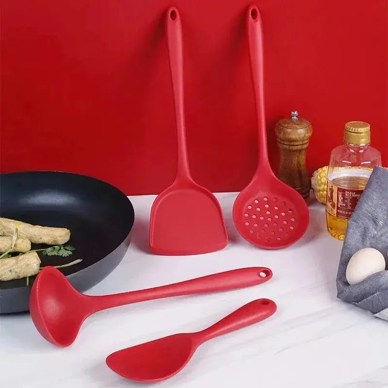6Pcs Silicone Kitchen Utensils Set Spatulas,Slotted Spoon, Rice Scoop Dishwasher Safe Heat Resistant Utensilios Cooking Tools from PriceLows™