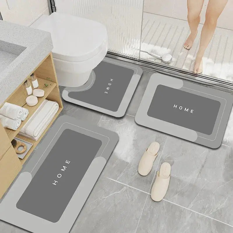 3-piece set, diatom mud floor mat, bathroom, water-absorbing quick-drying non-slip floor mat, toilet set, carpet from PriceLows™