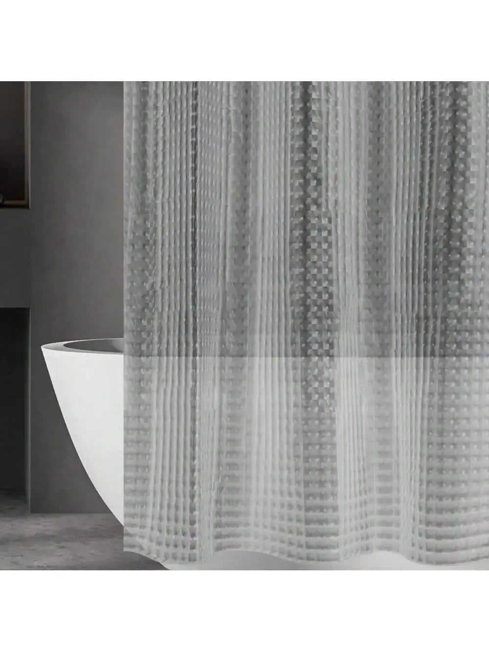 Premium Textured PEVA Shower Curtain - Rustproof Metal Grommets with 12 Durable Rings, Modern Bathroom Decor from PriceLows™