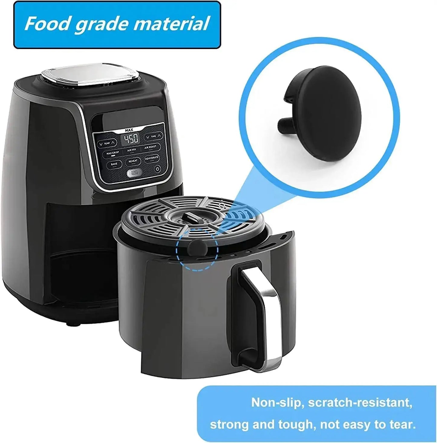 Air Fryer Rubber Feet | 8 Pack | Silicone Non Slip | Ninja DZ201 Compatible