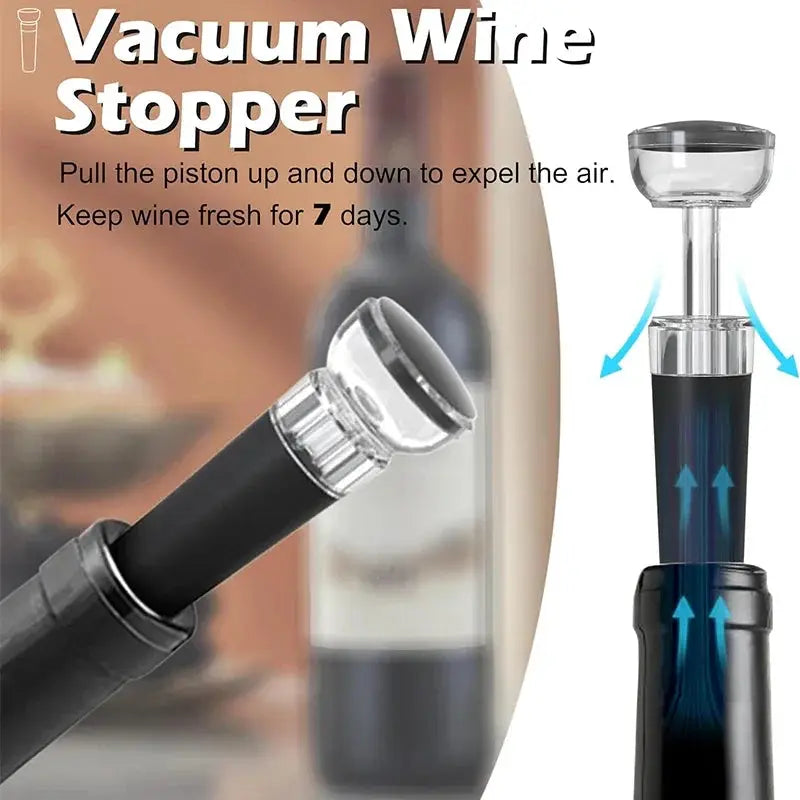 USB Rechargeable 4-in-1 Electric Wine Opener Set with Decanter Aerator Pourer Stopper And Foil Cutter - Complete Wine Tool Kit from PriceLows™
