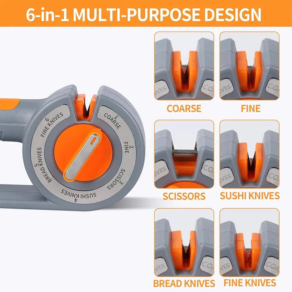 Knife Sharpener | 6 Stage Manual | Stainless Steel | JT643