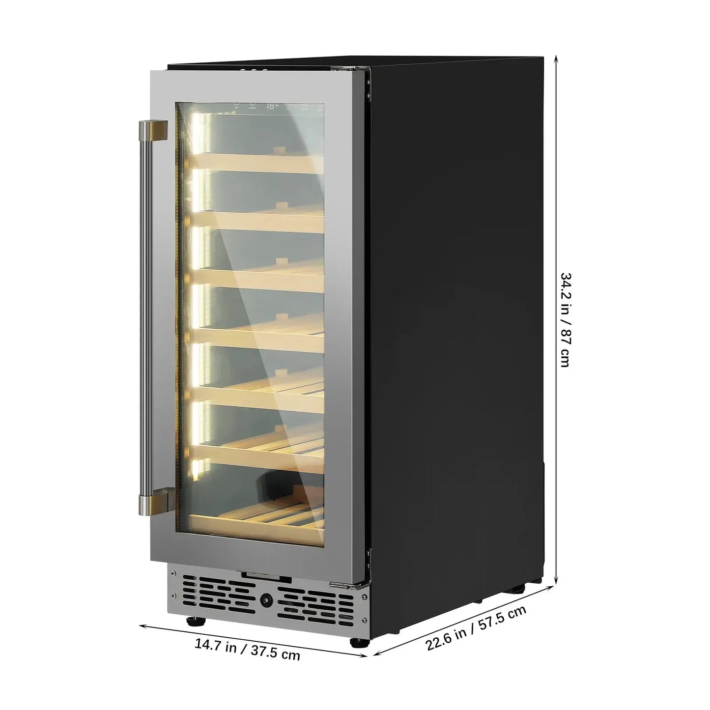 Beverage Fridge with Glass Door: 33 Bottle Wine Cooler Refrigerator - Small Wine Fridge for Bar Home & Party, 96L from PriceLows™