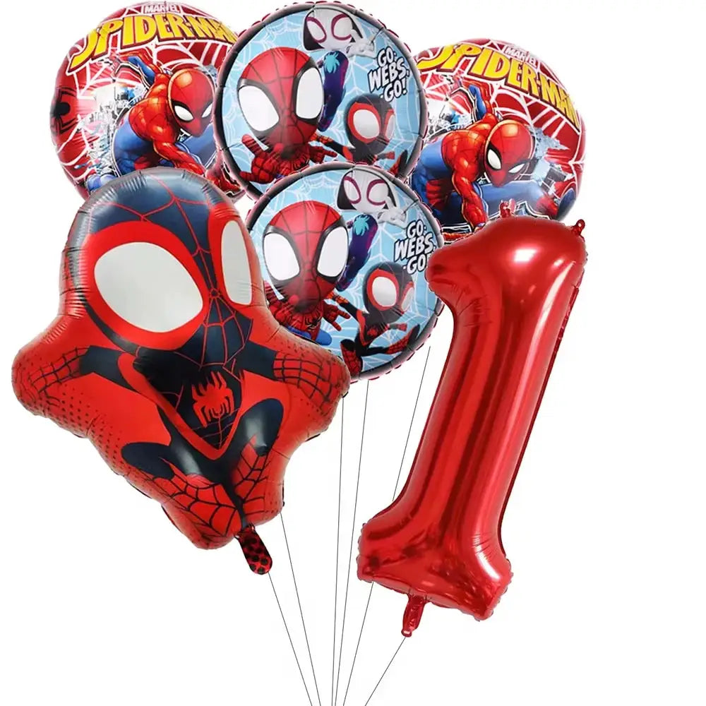 Spider Birthday Party Supplies | Disposable Tableware Set | 3D Balloon | Kids