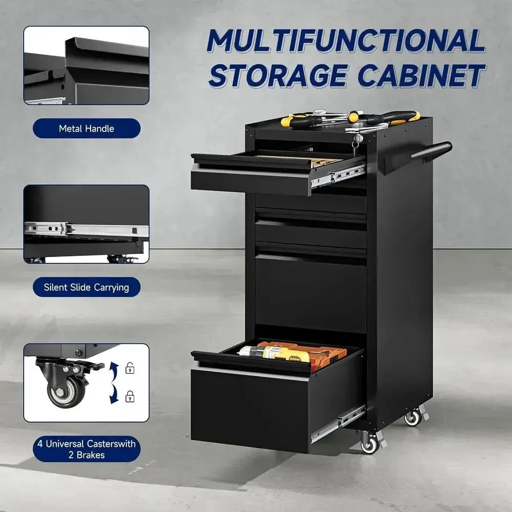 5-Der Metal Tool Storage Cabinet with Wheels,Rolling Tool Chest with Der and Locking Keys,Heavy Duty Tool Storage Organizer or G from PriceLows™