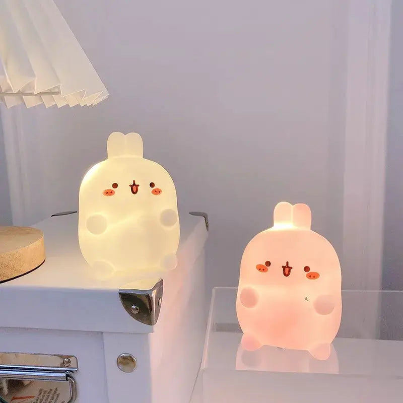 Rabbit Night Light Bedhead Bedroom LED Small Table Light Non Plug In Floor Stand Creative Atmosphere Night Light Decoration from PriceLows™