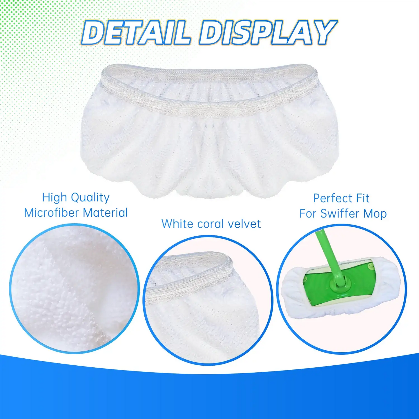 4/8pcs Replacement Pads for Swiffer Mop Accessories Absorption Wet & Dry Washable Reusable Household Flat Cleaning Cloth Cover from PriceLows™